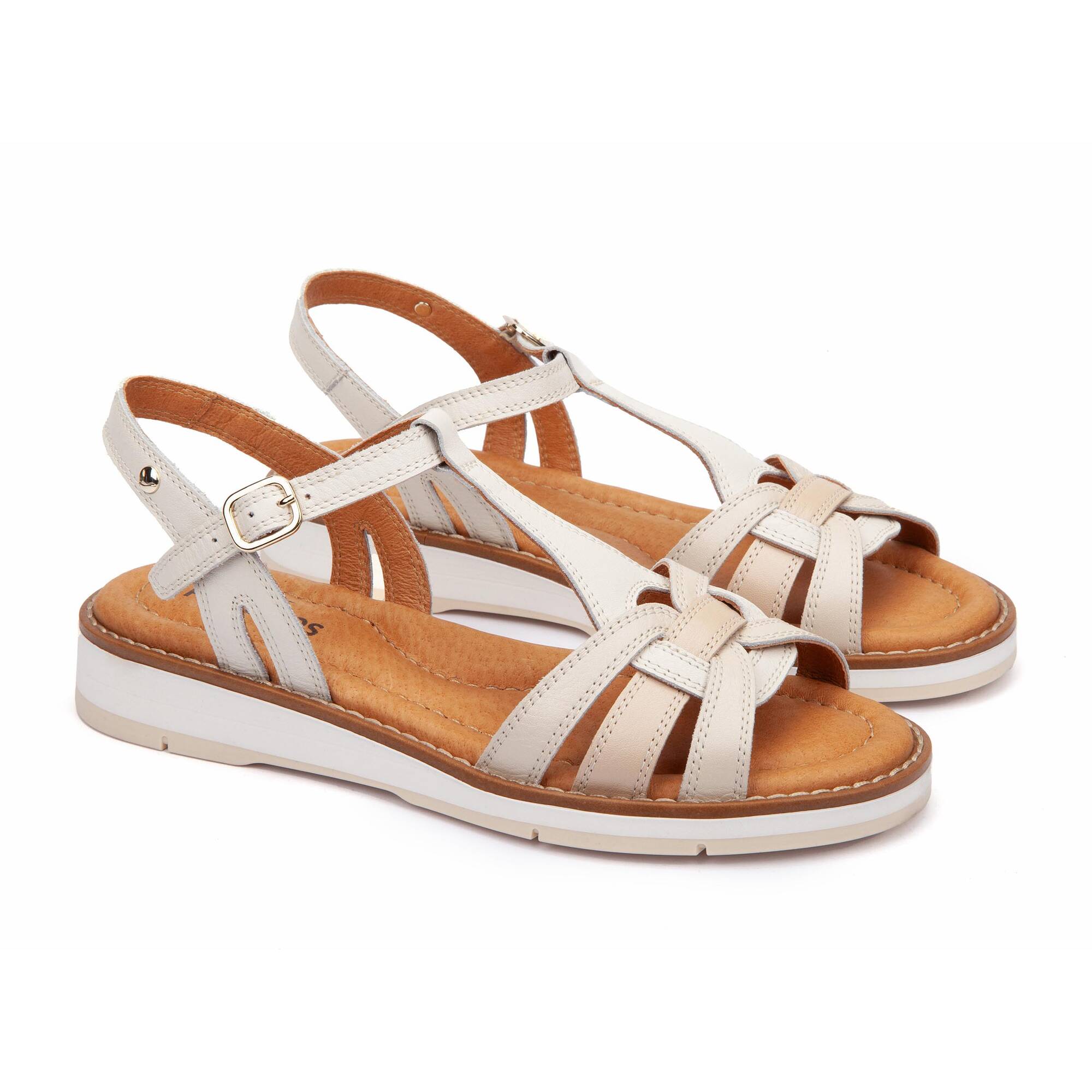 ROQUETAS - Sandalias planas con hebilla para mujer
