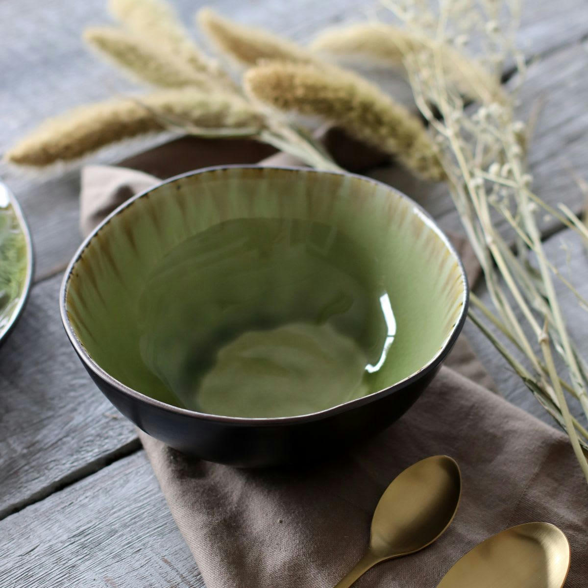 META - Lot de 6 coupelles en grès vert 17cm