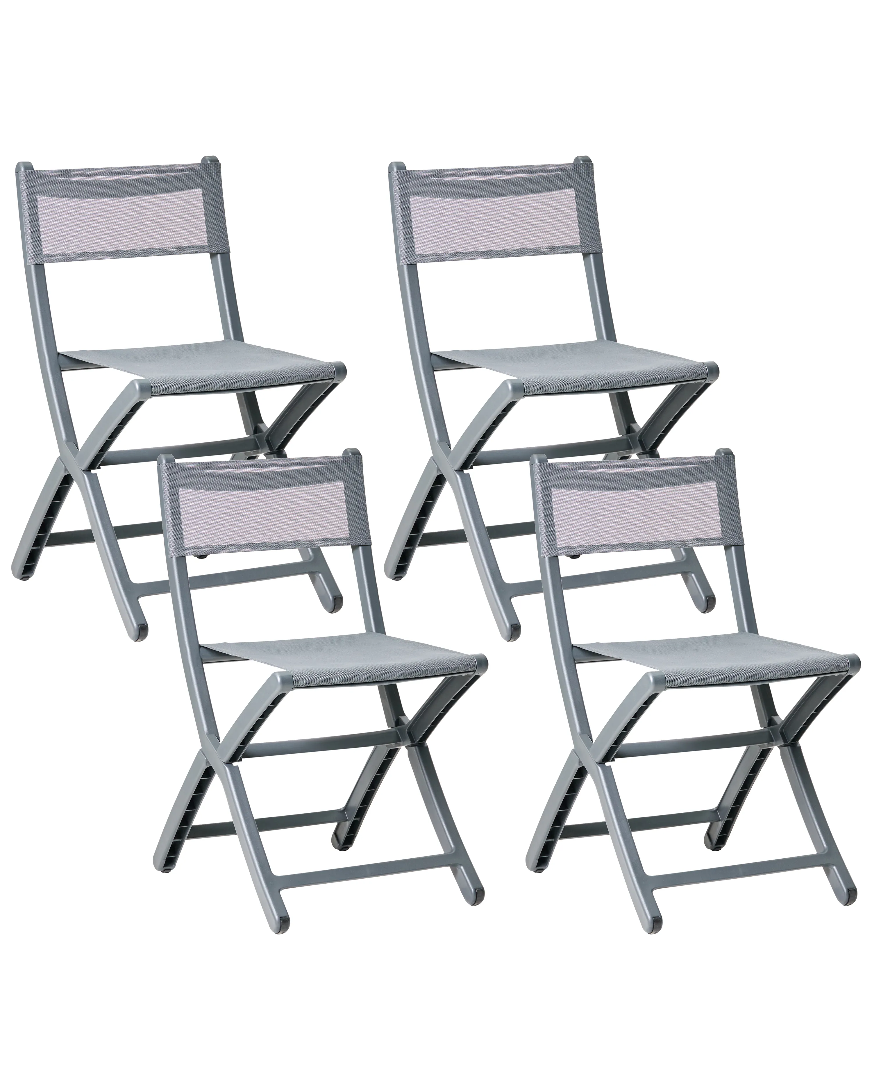 Set of 4 Garden Chairs TALCA Dark Grey