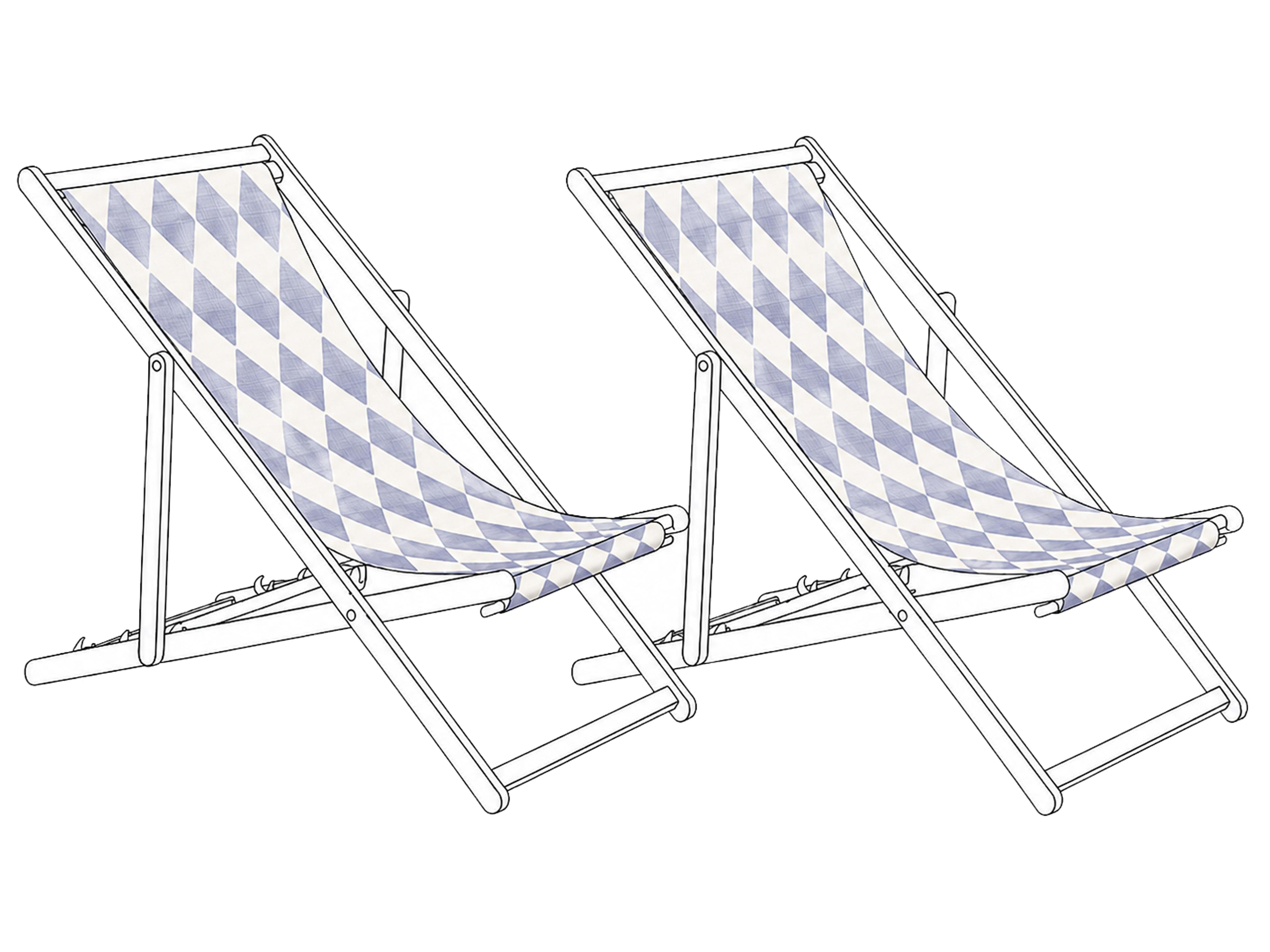 Set of 2 Sun Lounger Replacement Fabrics ANZIO/AVELLINO 113 x 44 cm Grey