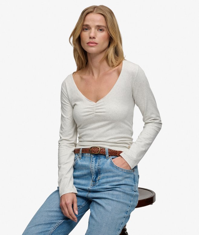 Athletic Essential Gathered Long Sleeve Top