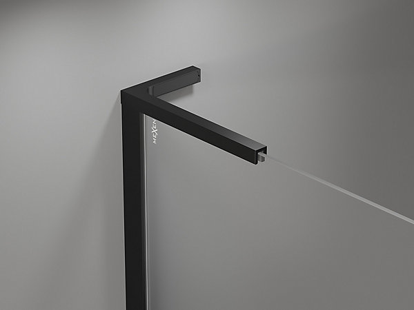 Mexen Mist L cabine de douche pentagonale asymétrique à charnière droite 90 x 100 cm, grille noire, noire