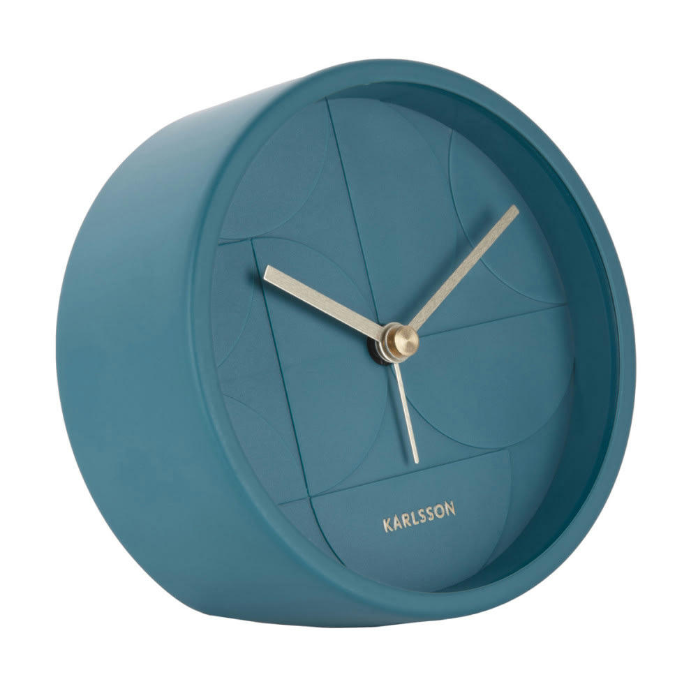 - Réveil métal bleu diam 11cm