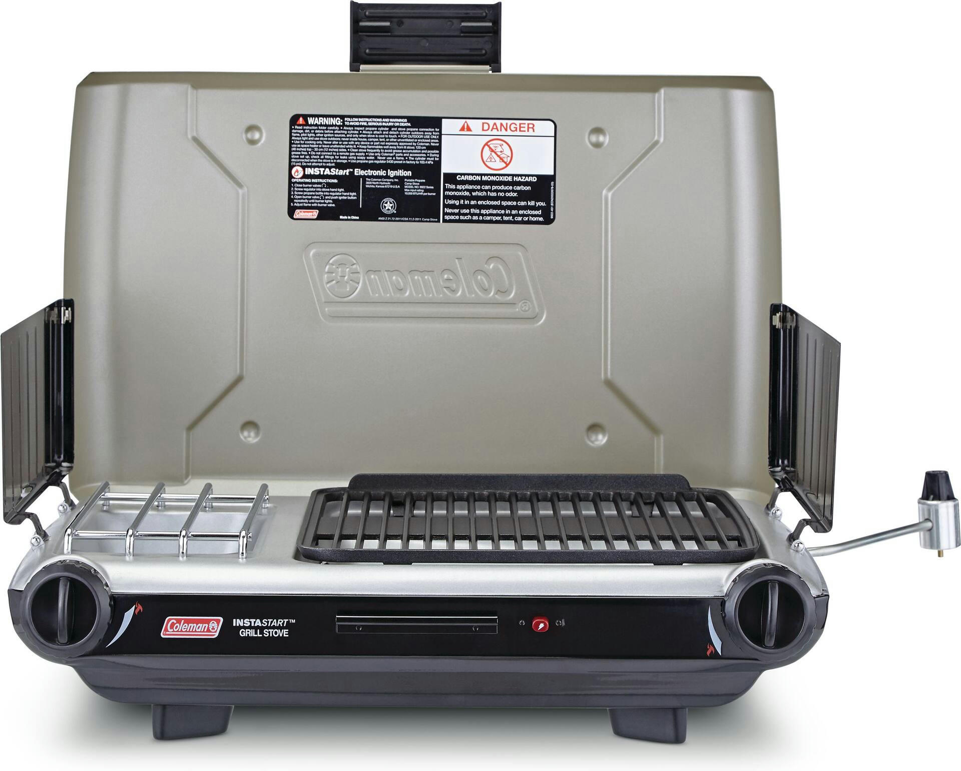 Coleman Double-Burner 20,000 BTUs Electronic Ignition Grill Camp Stove