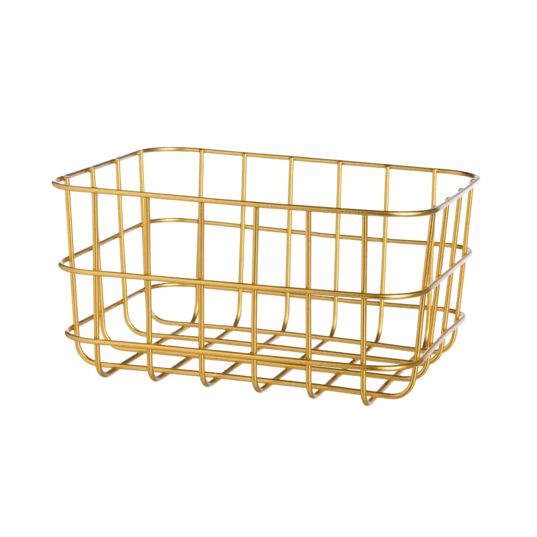 Aufbewahrungskorb Gold,B 200 x H 150 x T 100 mm
