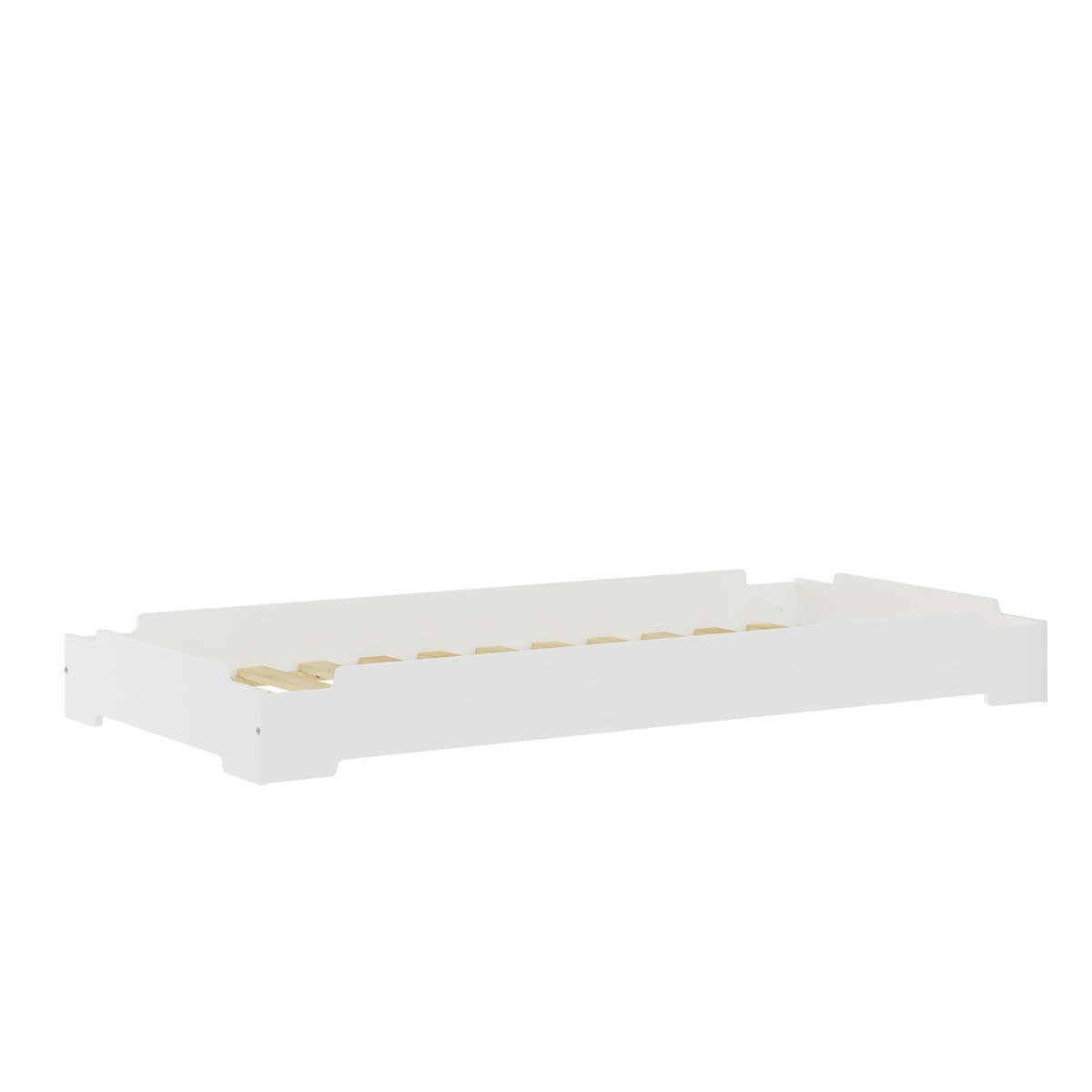 STACK - Pack lit empilable avec matelas 90x190 cm bois massif blanc