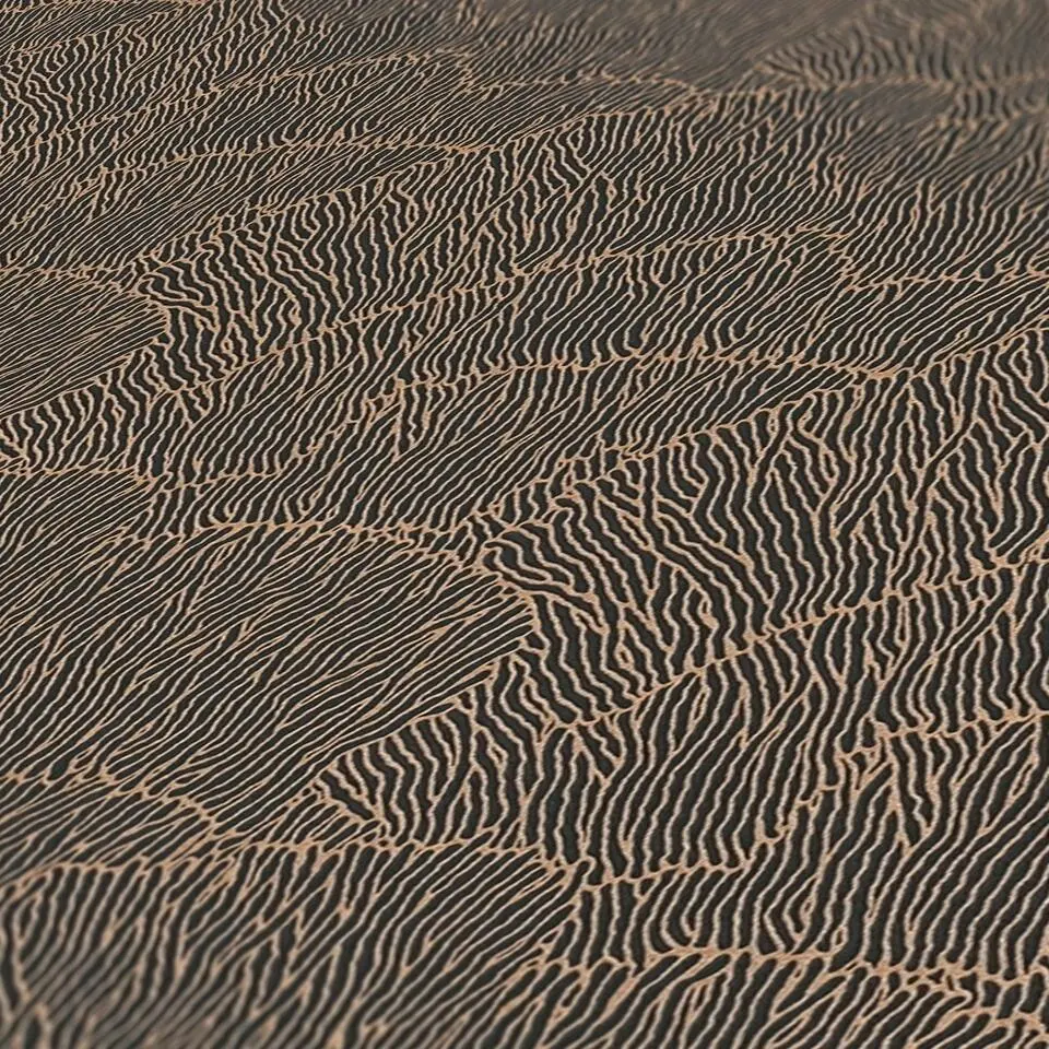 Livingwalls behang effen zwart, goud en metallic - 53 cm x 10.05 m