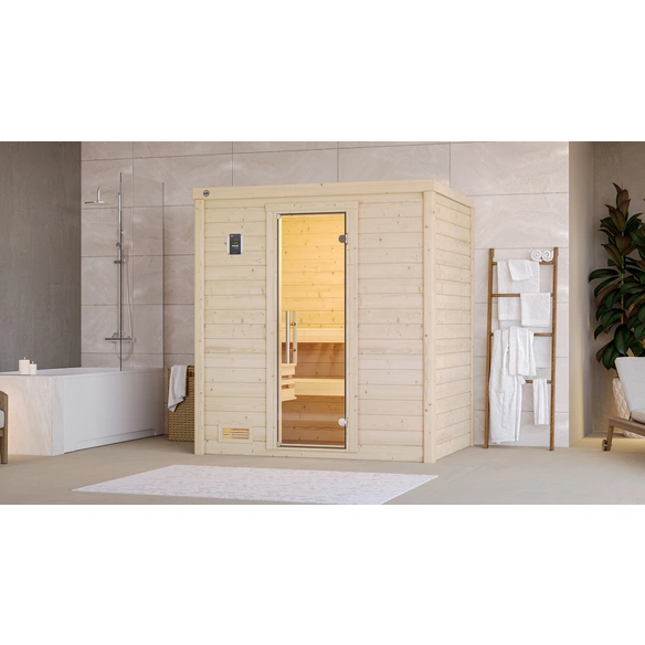 Massivholzsauna »BERGEN 1«, 6 Personen, inkl. 4,5 kW Ofen mit integrierter Steuerung