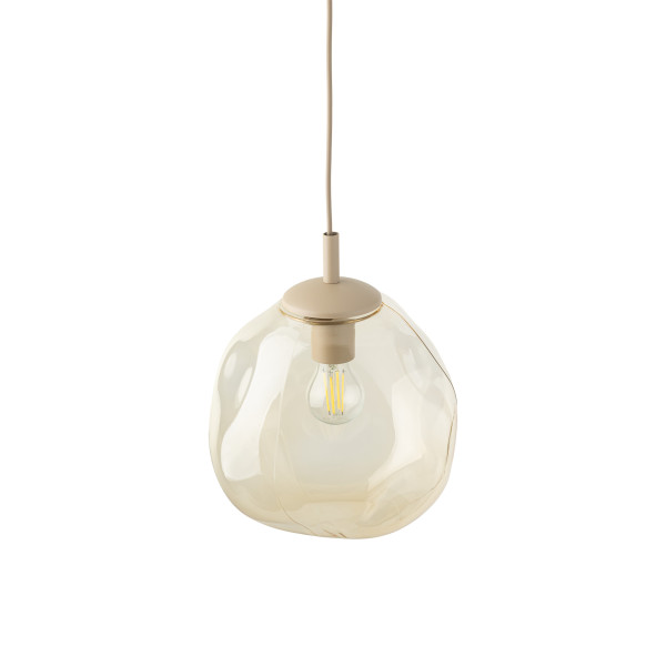 Beżowa Lampa Wisząca Tk Lighting Lava M Koniakowy Nieregularny Klosz 1Xe27