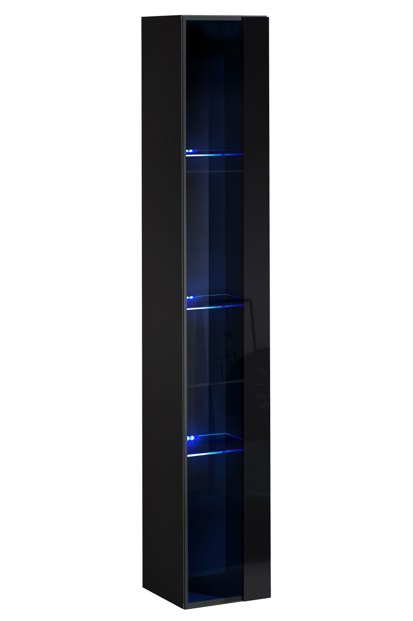 Witryna wisząca czarny połysk SWITCH 180 cm   LED