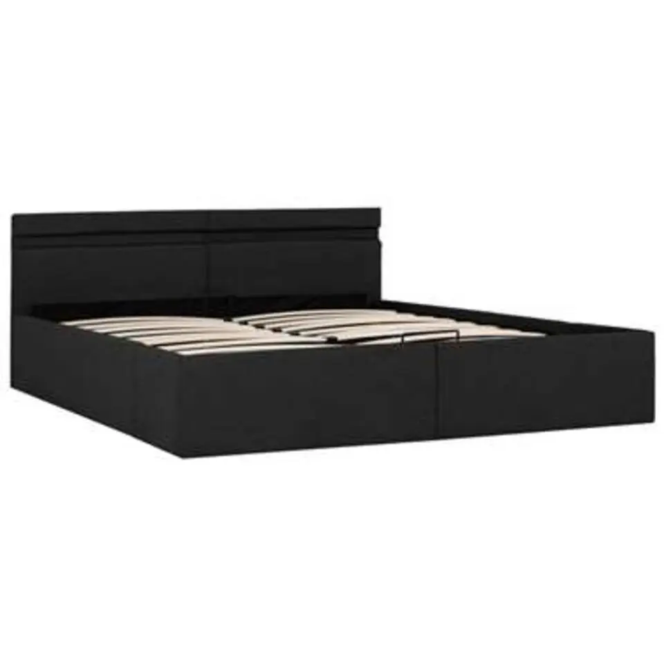 vidaXL - Bed met opbergruimte en LED - Donkergrijs - Stof - 160x200 cm