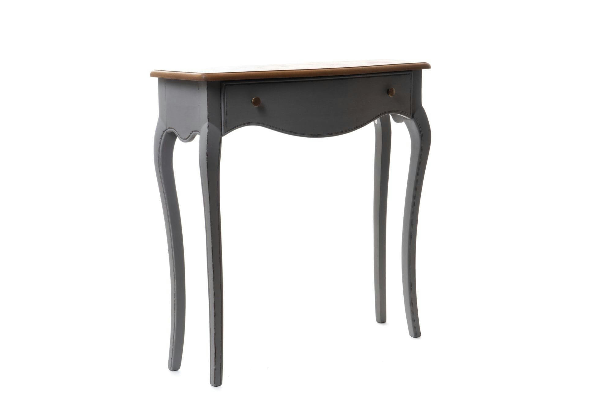 BETSY - Console en bois gris patiné 1 tiroir L80