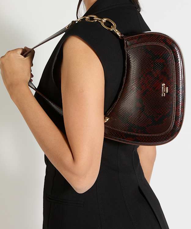Direction Brown - Chain Detail Shoulder Bag