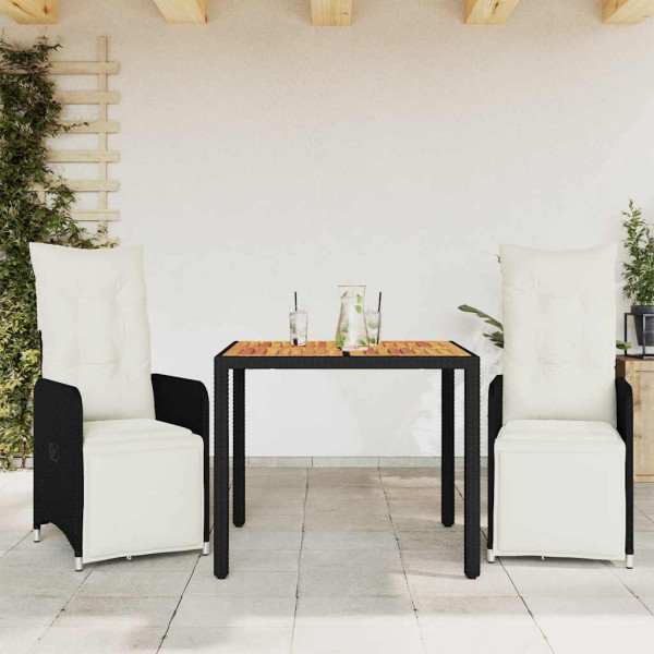 Zestaw Mebli Ogrodowych Bistro Stół Krzesła Rattan Poduszki Na Balkon Taras