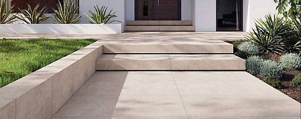 Carrelage sol et mur intérieur / extérieur effet travertin antidérapant R11 Borgona Ivory l.60 X L.60 cm rectifié 1er choix
