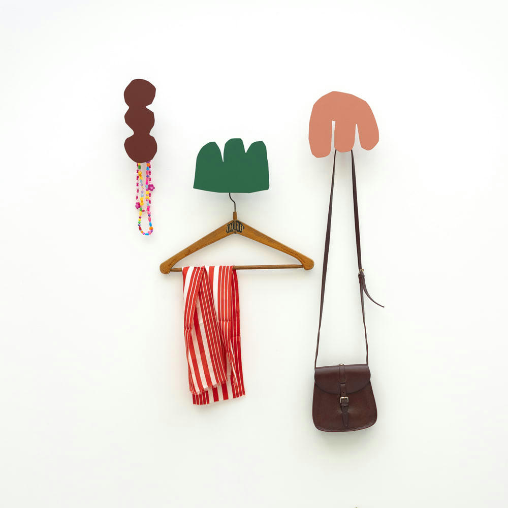 ENRI - Lot de 3 patères enri métal colorées