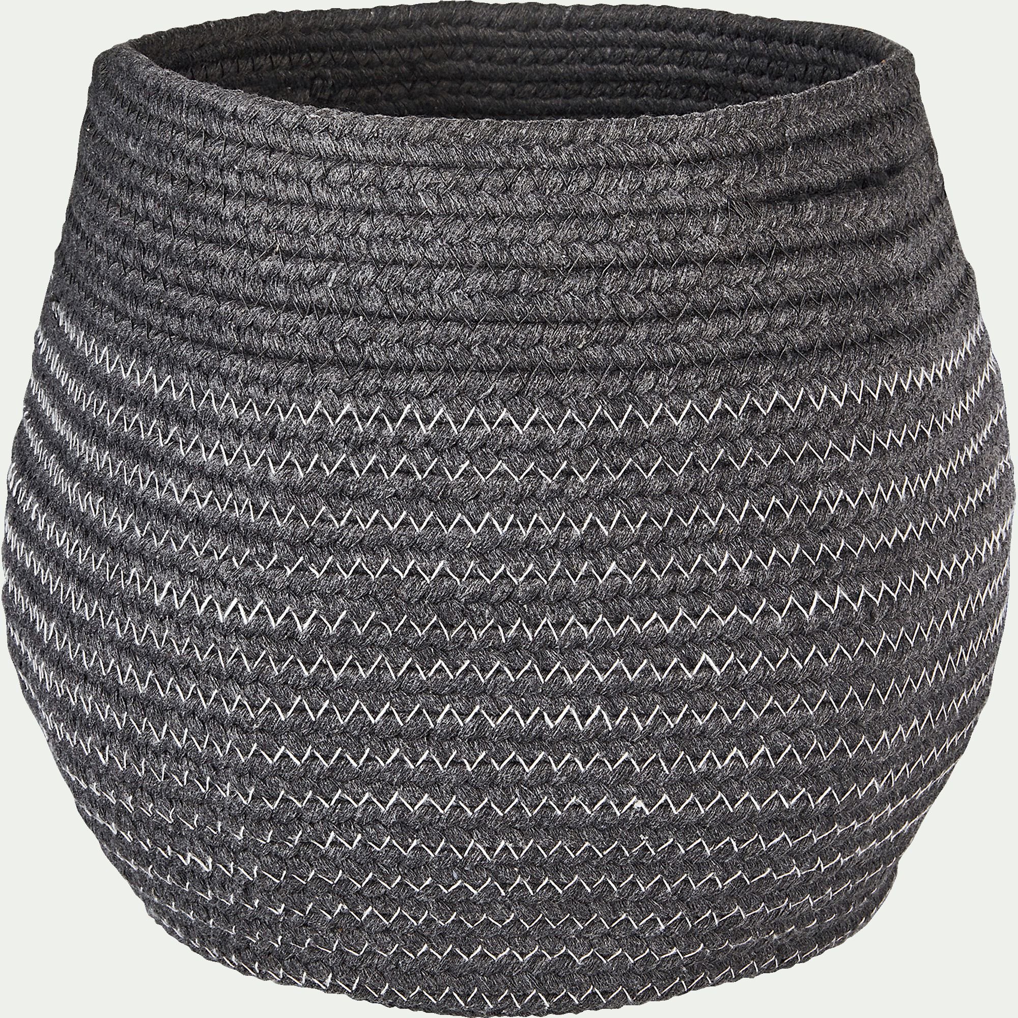 WILLY - Panier déco en polycoton - gris H23xD21cm