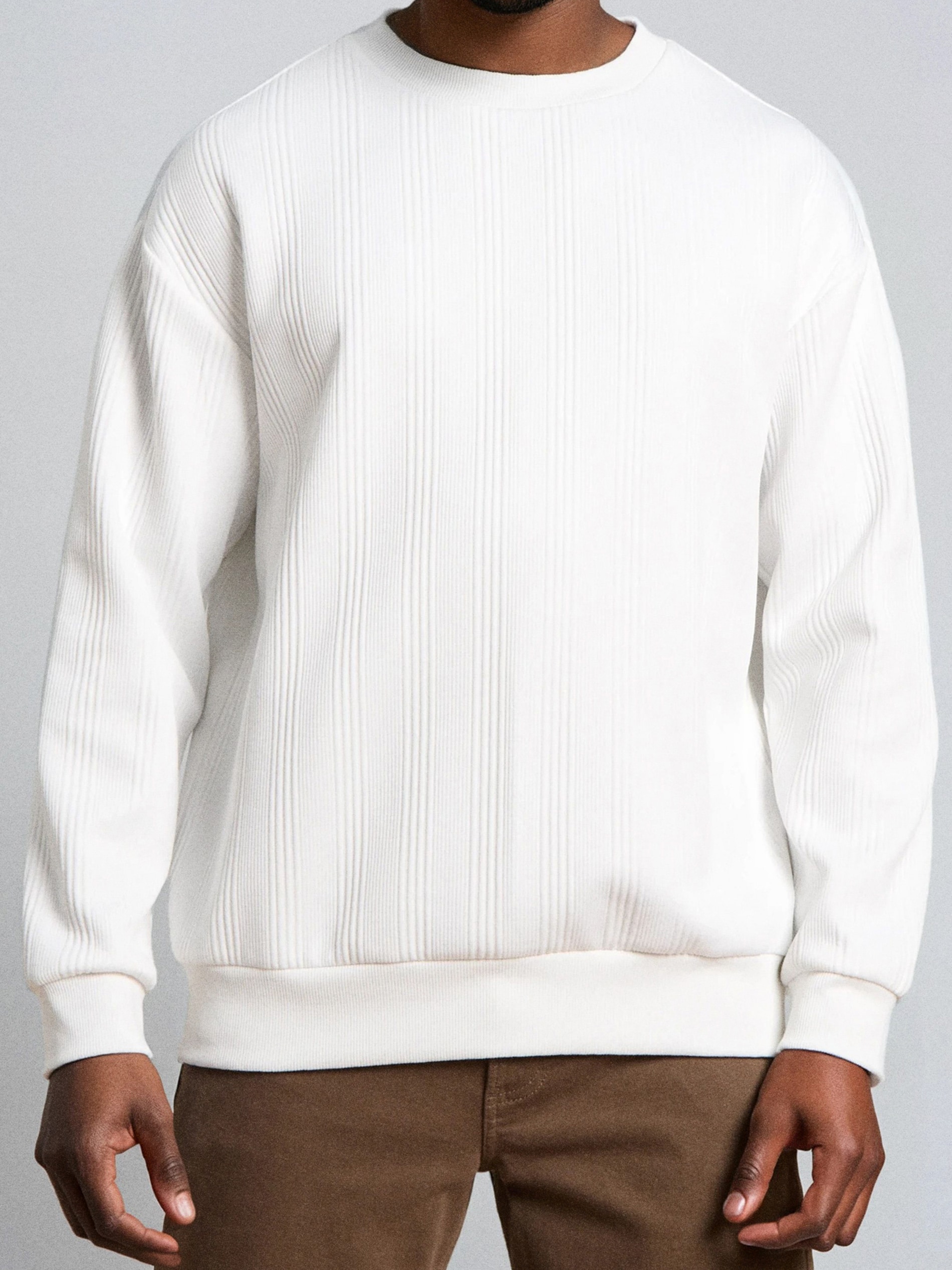 Prążkowana bluza crewneck