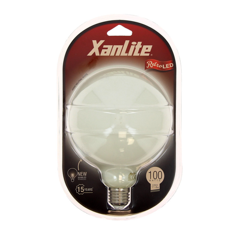 Ampoule à filament LED Globe E27 blanc neutre 11,8 W 1521 lm XANLITE
