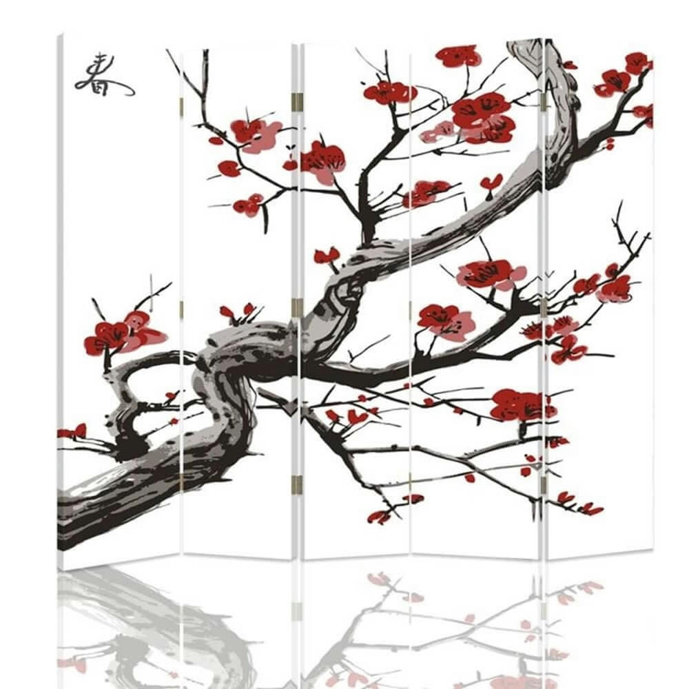 - Paravent - Cloison Cherry Blossom cm 180x170 (5 volets)