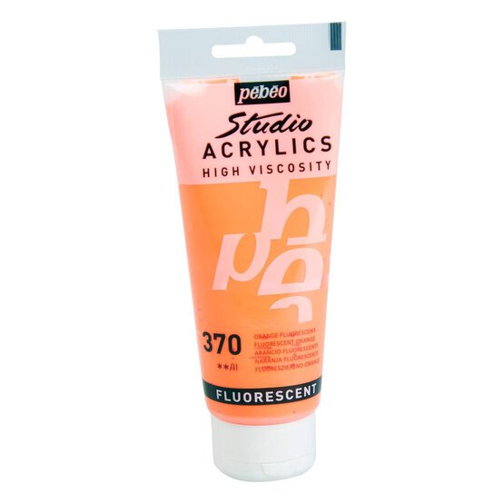 Pebeo Fluorescent Orange Studio Acrylic Paint 100ml