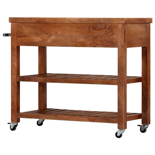 NNEVL Kitchen Trolley 100x48x89 cm Solid Acacia Wood