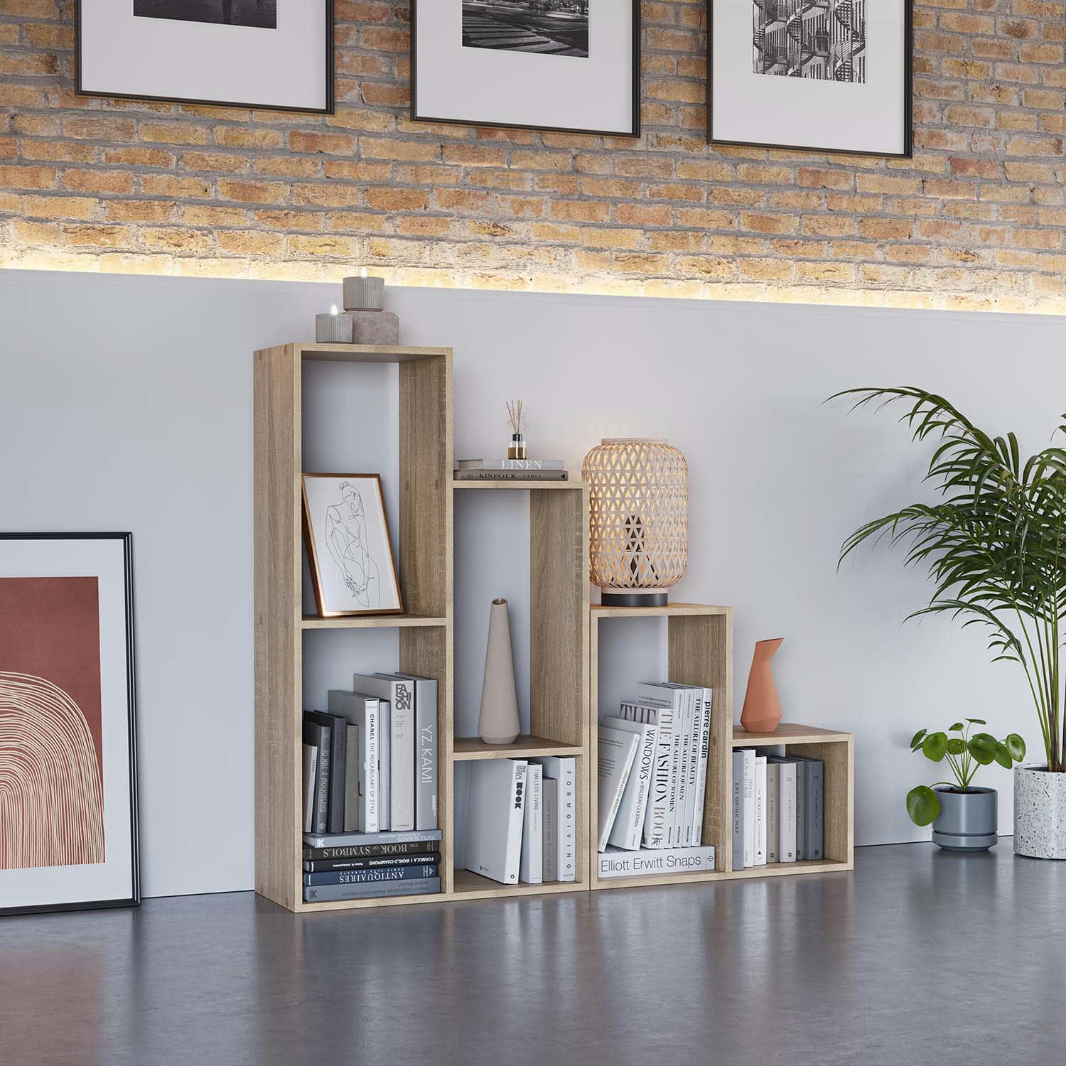 CIES - Etagère 6 trous couleur chenê