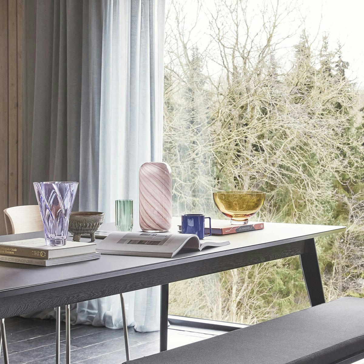 CANDY - Vase en verre rose et blanc (x2)