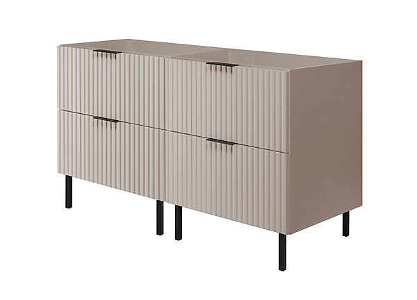 Meuble sous double vasque sur pieds FLOW cachemire 120 cm