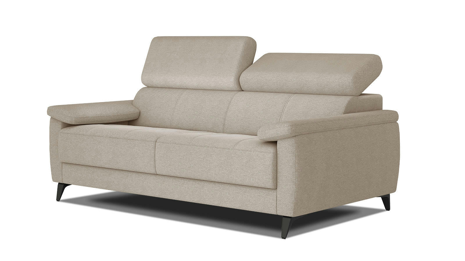 TAUNUS - Canapé droit 3 places XXL tissu beige