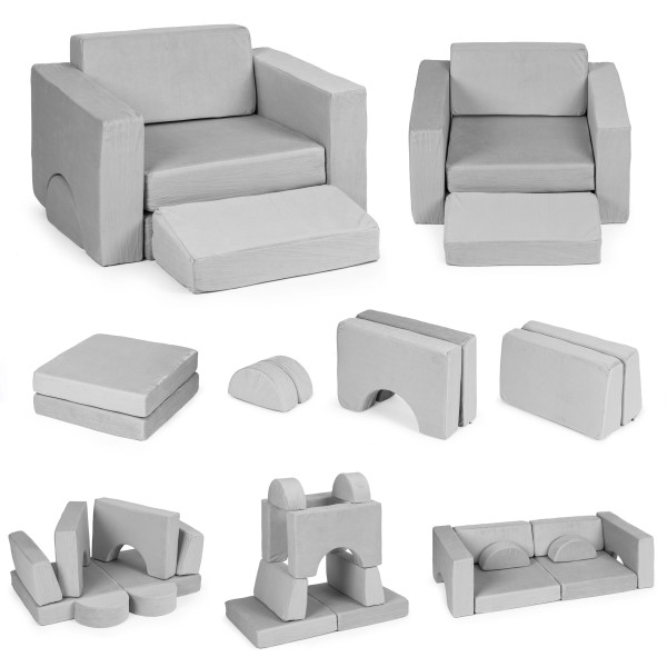 Fotel modułowy dla dzieci DIY 8 miękkich poduch składany