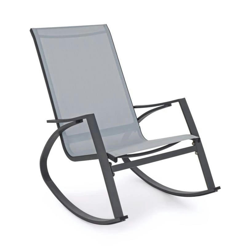 TELMA - Fauteuil à bascule de jardin gris