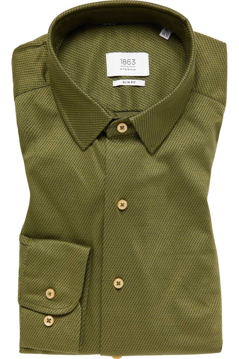 ETERNA 1863 Slim Fit Jerseyhemd grün, Strukturiert