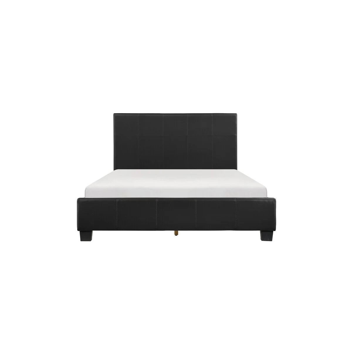 Hermann 4 Piece Black Modern Faux Leather Upholstered Platform Bedroom Set