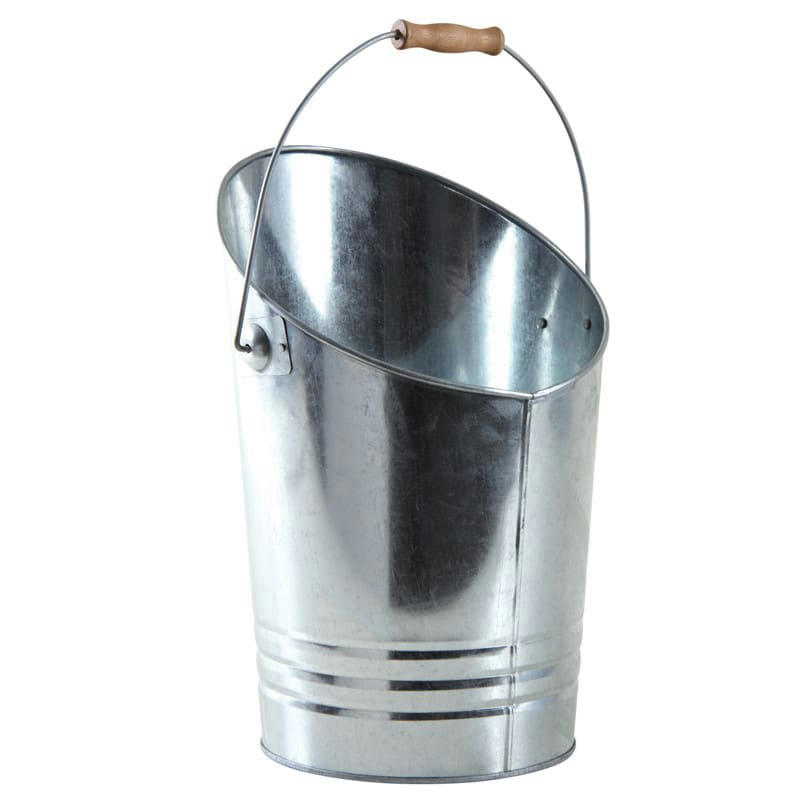 - Seau à cendres en métal galvanisé