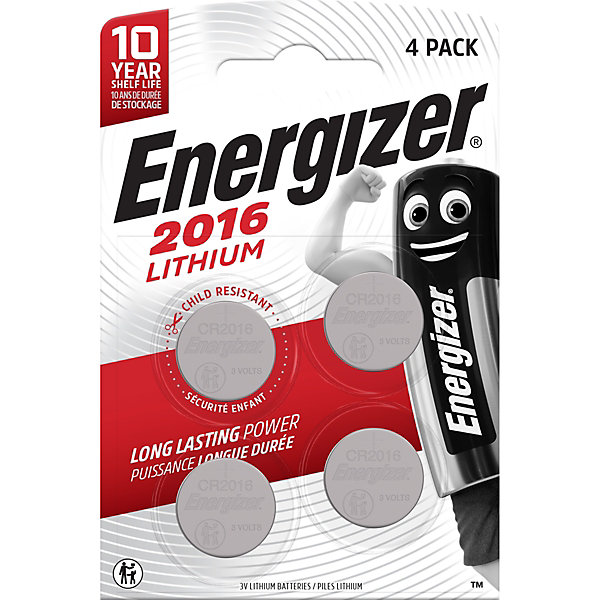 4 Piles bouton au lithium 2016 Energizer 3V
