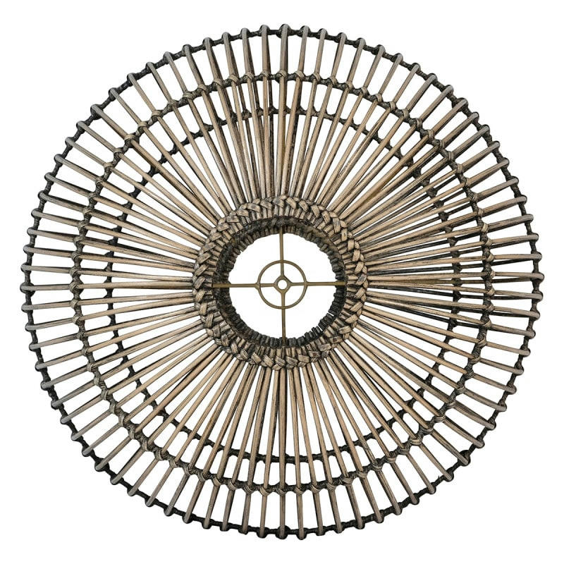 - Abat-jour rond en rotin