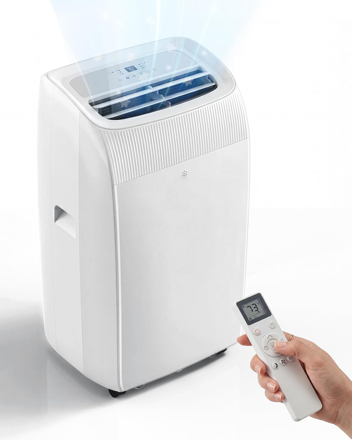 14,000 BTU Portable Air Conditioner - Cools Up to 700 Sq. Ft., Multi-Function Portable AC Unit with Auto Swing, Smart Control, 24H Timer, Ultra-Quiet AC Unit for Bedroom, Dorm, Apartment