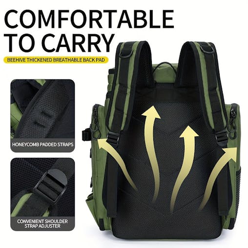 NNETM Fishing Backpack with Rod Holder & Tackle Box