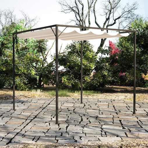 NNEVL Garden Gazebo with Retractable Roof Canopy