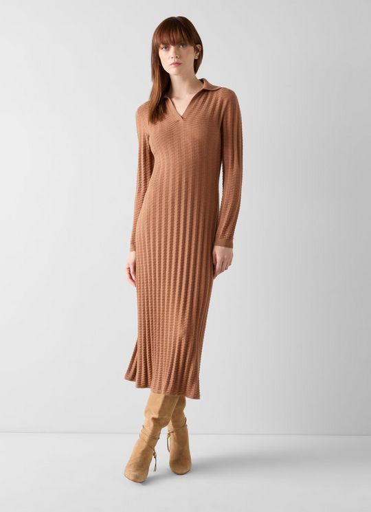 Mika Brown Cotton Knitted Dress