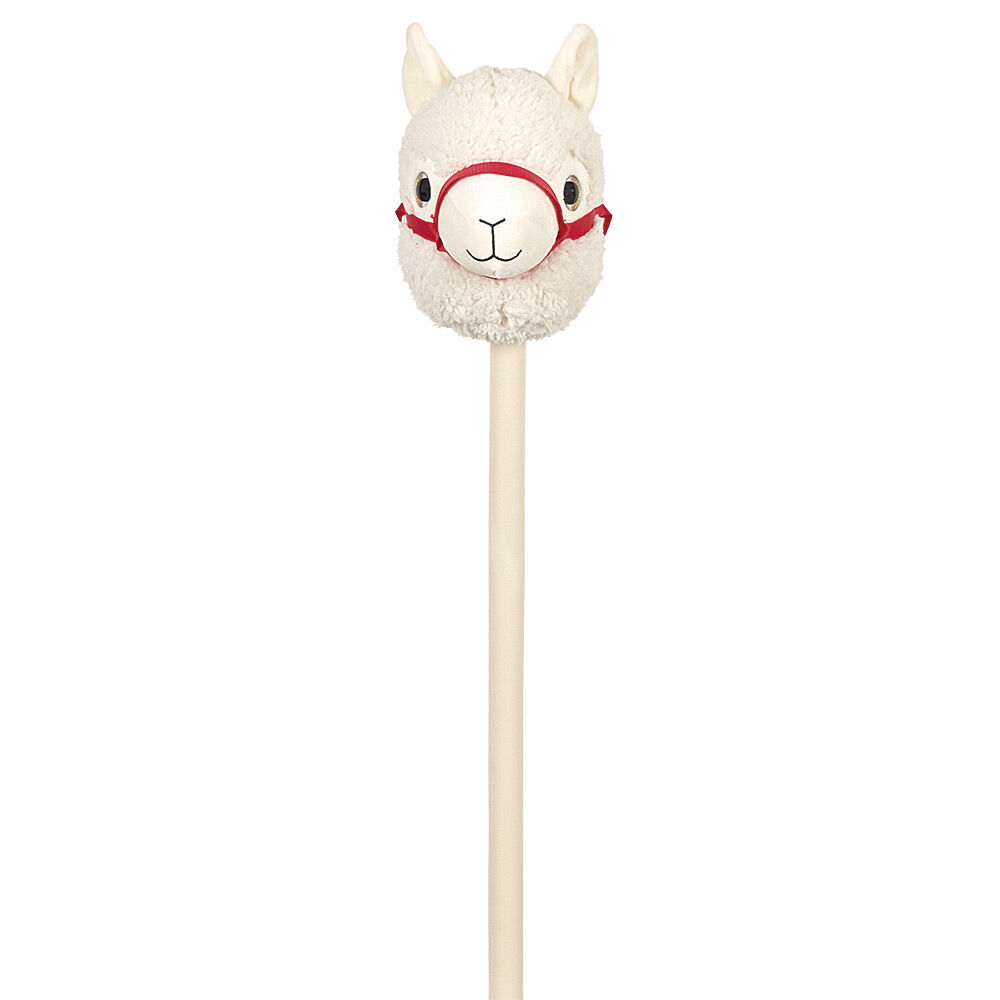 Lama à chevaucher blanc lanière rouge