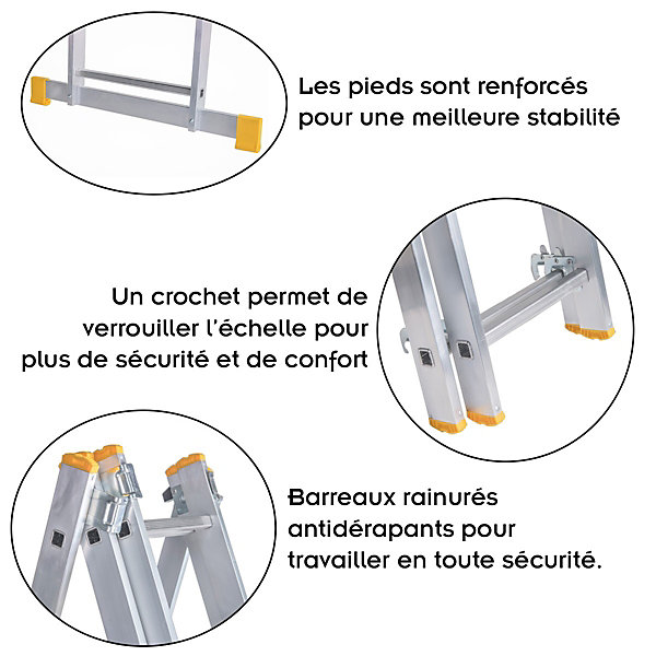 Echelle Transformable En Aluminium 3 Plans 9 Marches
