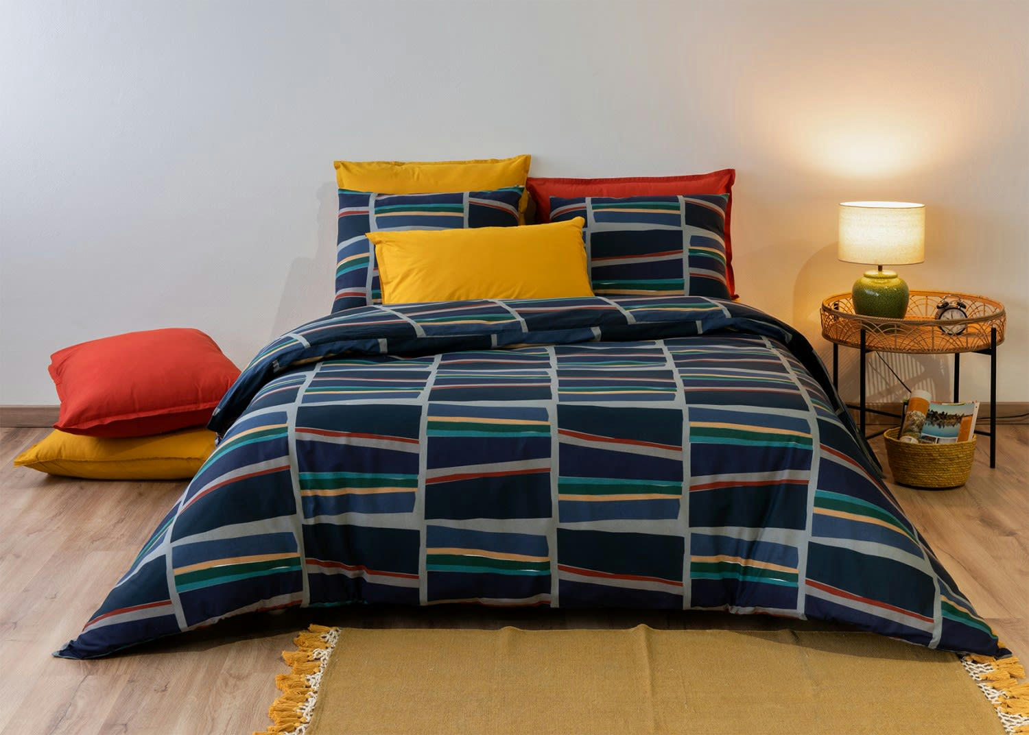 ARTY - Parure housse de couette coton vert 220x240 cm