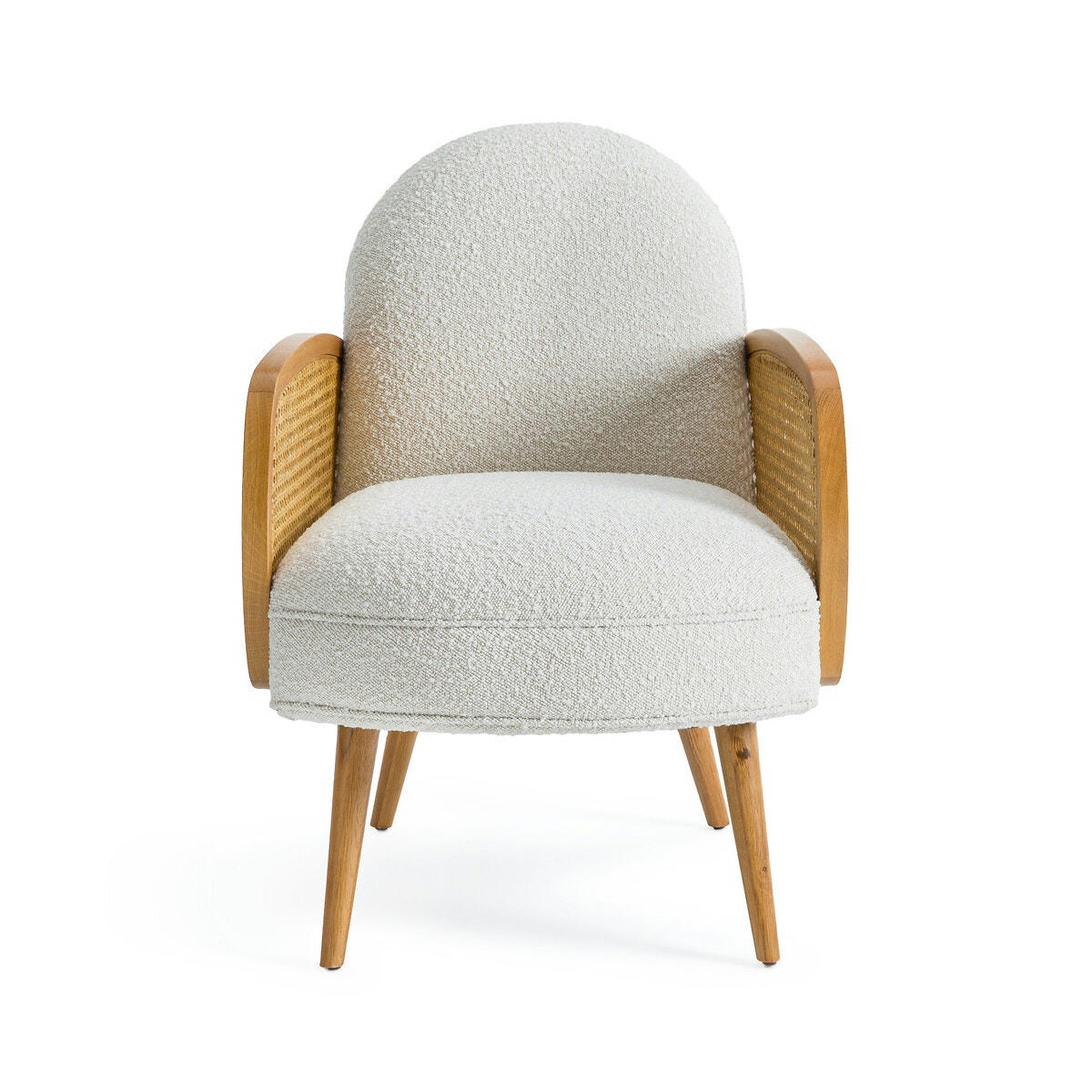 Fauteuil bouclette et cannage, Buisseau