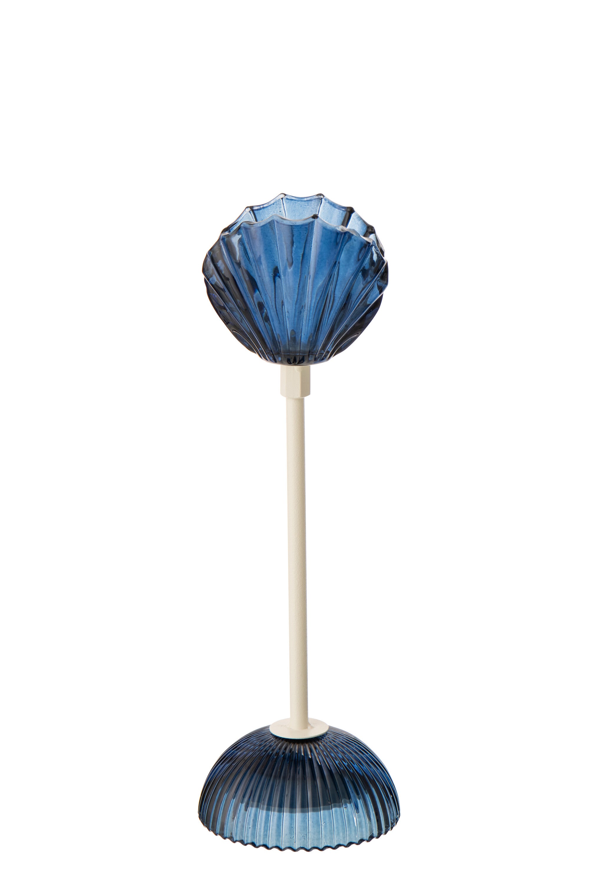 J-Line lamp Shell - ijzer - blauw/wit - small - LED lichtjes
