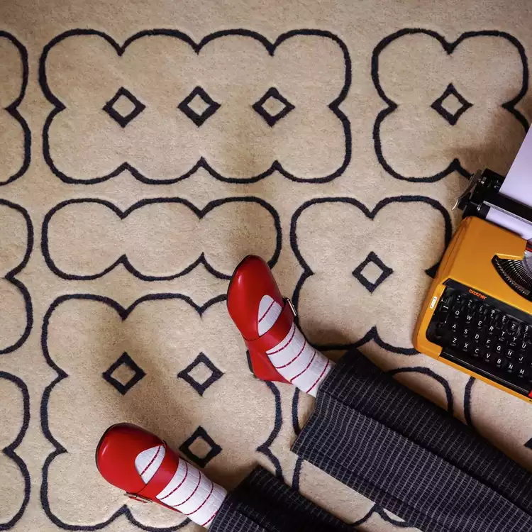 Habitat Archive Four Circles Geo Cut Pile Rug - 120x170cm