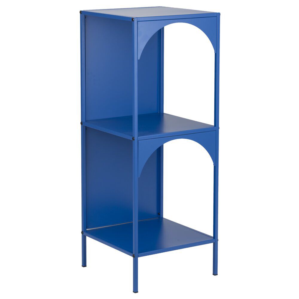 étagère à poser Linéa 2 niveaux métal bleue 35x35xH92,5cm