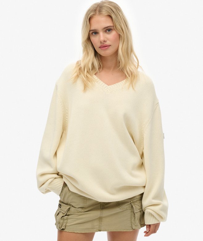 Oversized V Neck Jumper