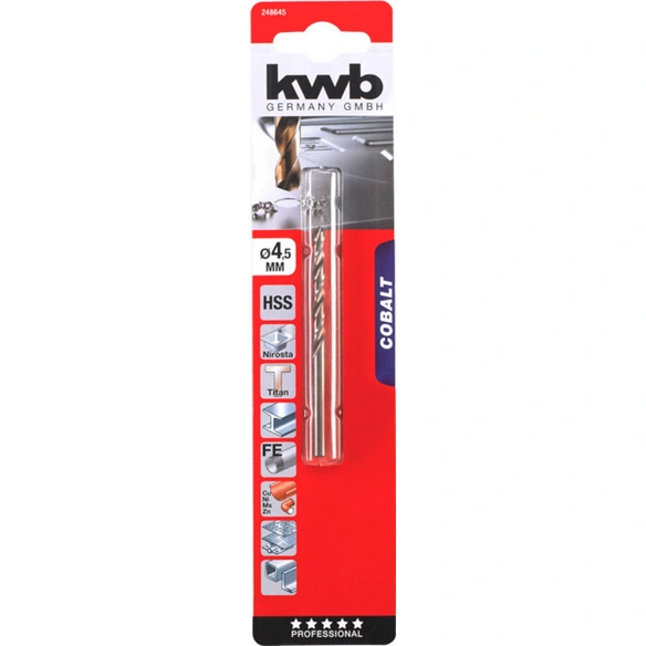 Metallbohrer, HSS Spiralbohrer 4,5 mm Cobalt SB